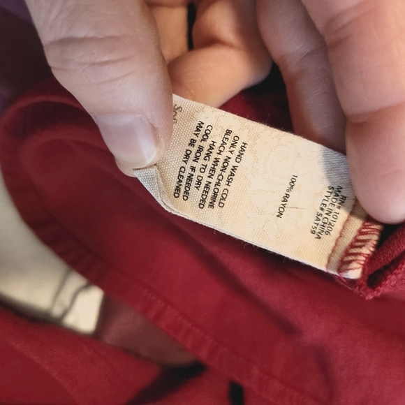 Soft Surroundings Brick Red Poets Button Down Blouse With Tiered Cuff Size 1X - Picture 8 of 8